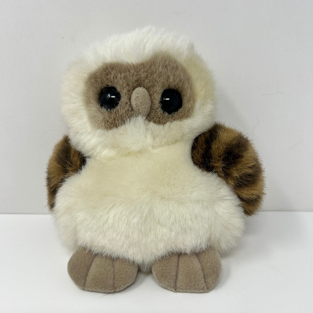 A & A Owl Night Bird Plush 6" Striped Wings Soft Stuffed Animal Collectible Toy